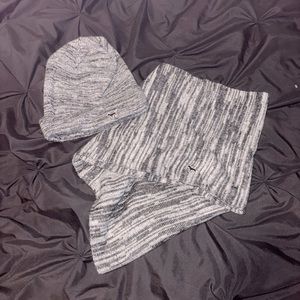 Victoria’s Secret Pink matching beanie and infinity scarf (grey & black mix)
